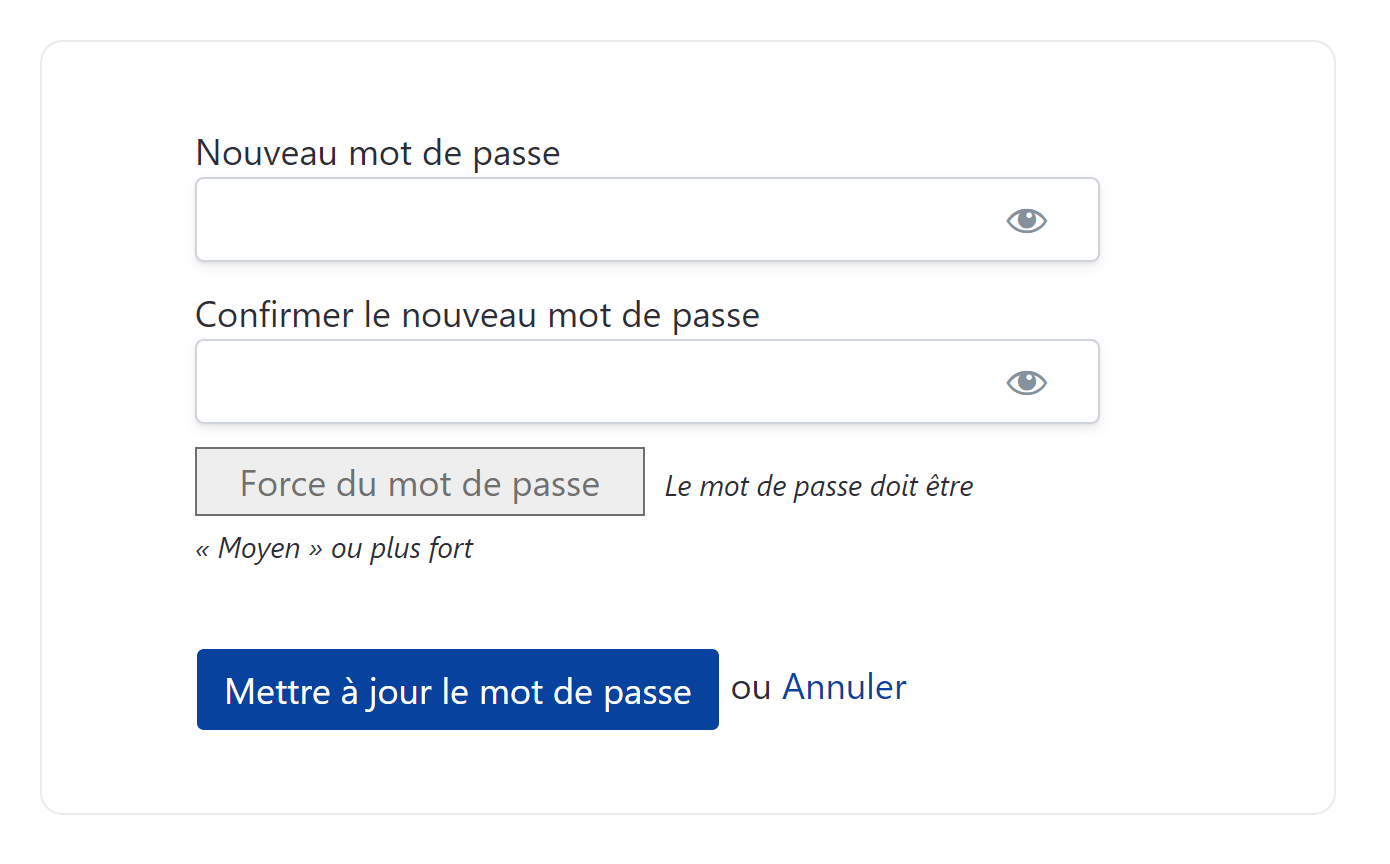 Changer mot de passe