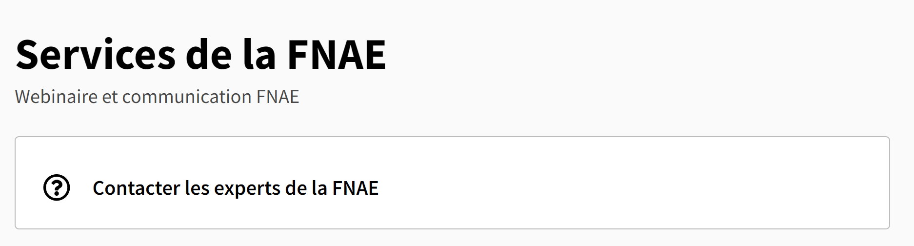 Contact experts FNAE